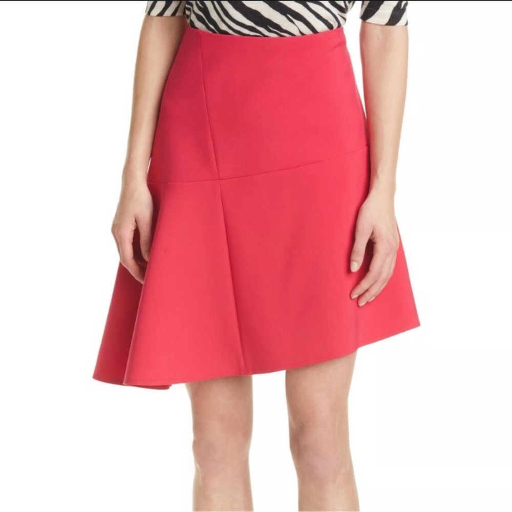 Hugo Boss Barberry Asymmetrical Vasty A-Line Above Knee-Length Skirt.